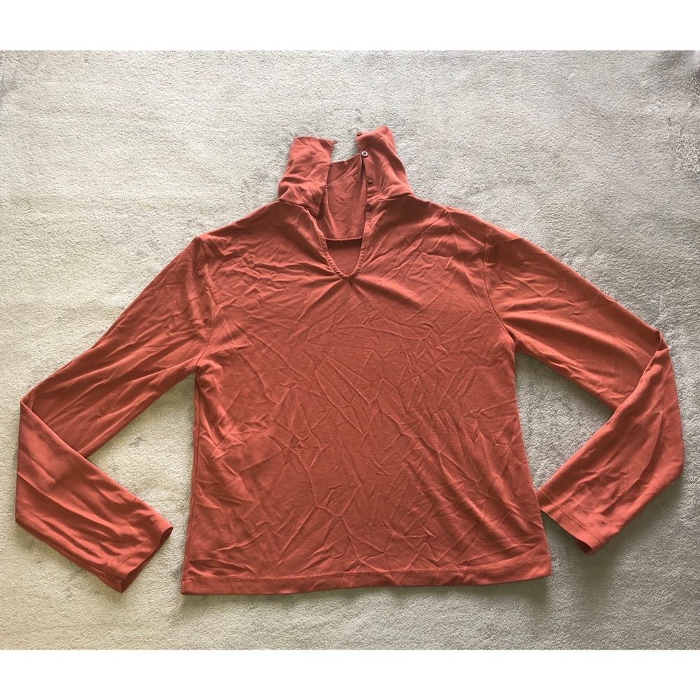 Burnt Orange Shirt with ButtonTurtle Neck